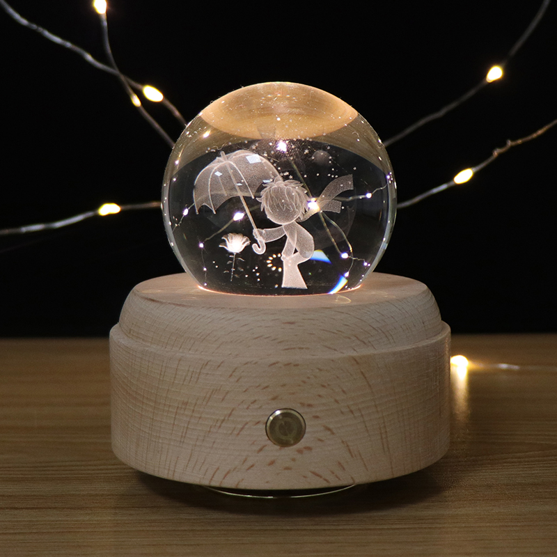 Dimmable 3D Crystal Night Lamp с музыкальной коробкой