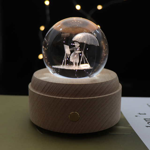 Dimmable 3D Crystal Night Lamp с музыкальной коробкой