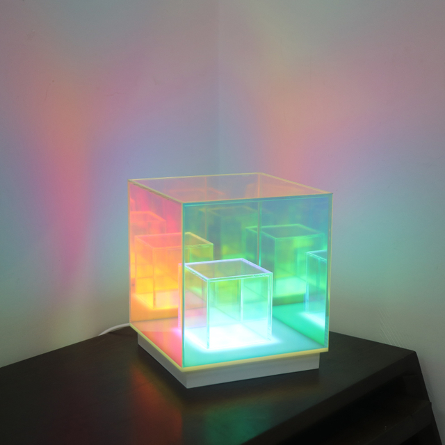 USB Cube 3D -акриловая лампа красочная светодиодная ночная комната для спальни 
