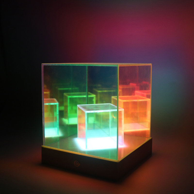 USB Cube 3D -акриловая лампа красочная светодиодная ночная комната для спальни 