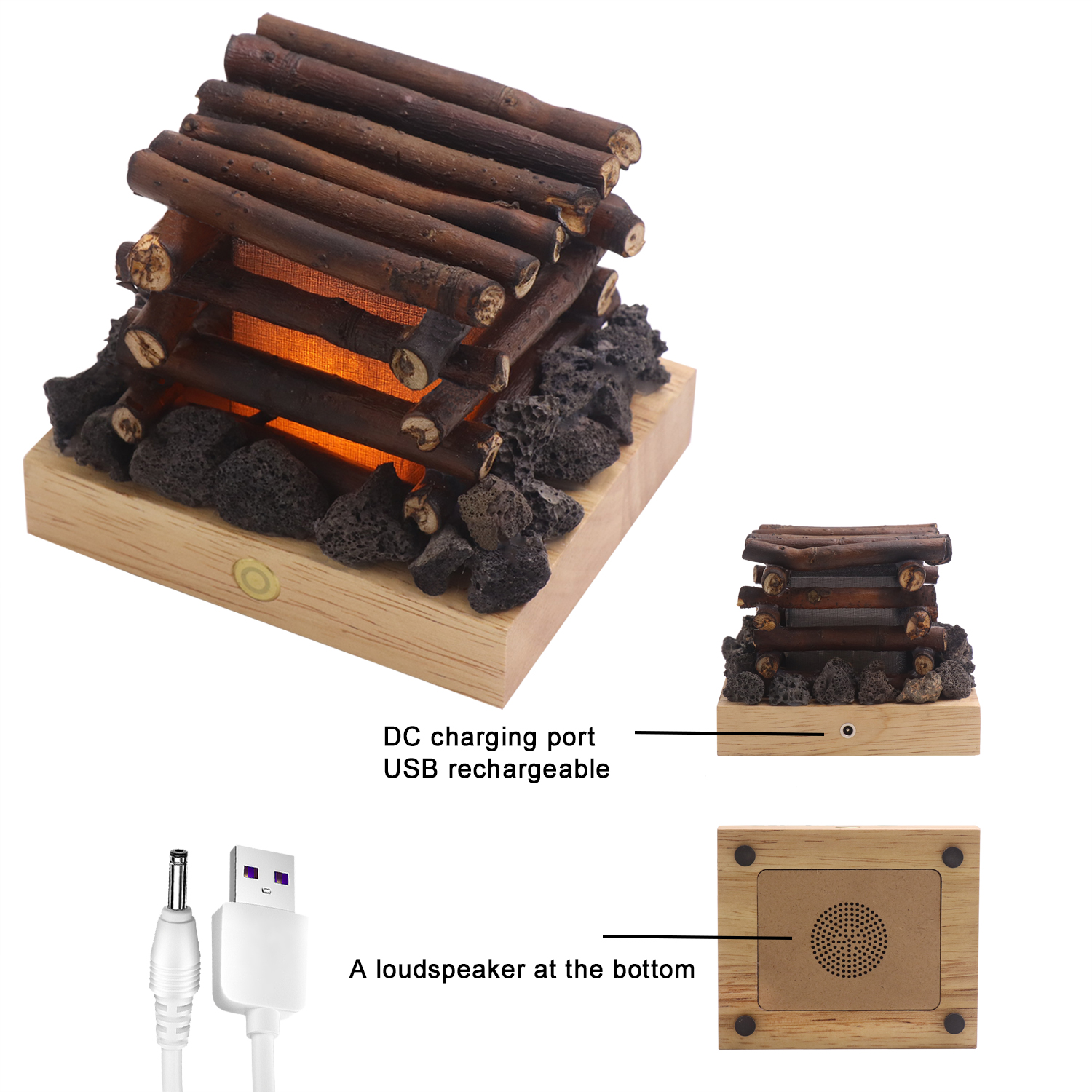 Настоящая лампа для настроения в ручной работы с горящим звуком с горящим звуком
