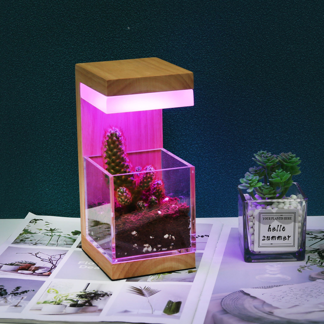 RGB 7 Colors Деревянное светодиодное растение выращивает свет 