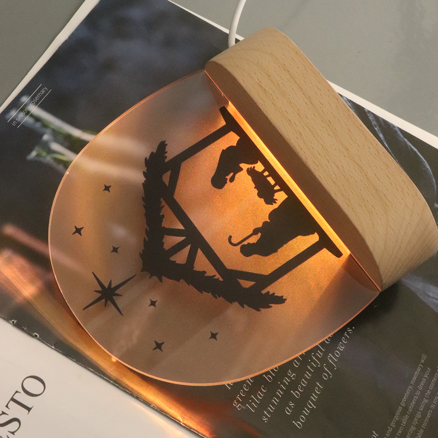 Рождественская лампа nachtlampje Иисус Акрил ультрафиолетовый ночной лампа