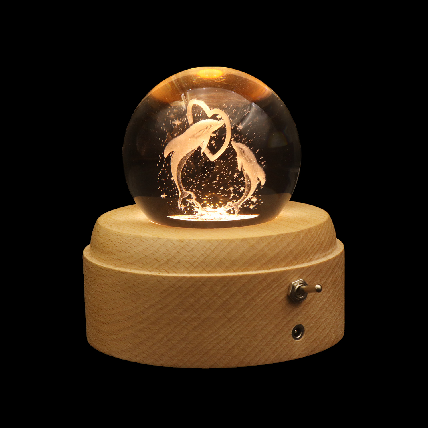 3D Sea Animals Crystal Ball Night Lamp с музыкальной коробкой
