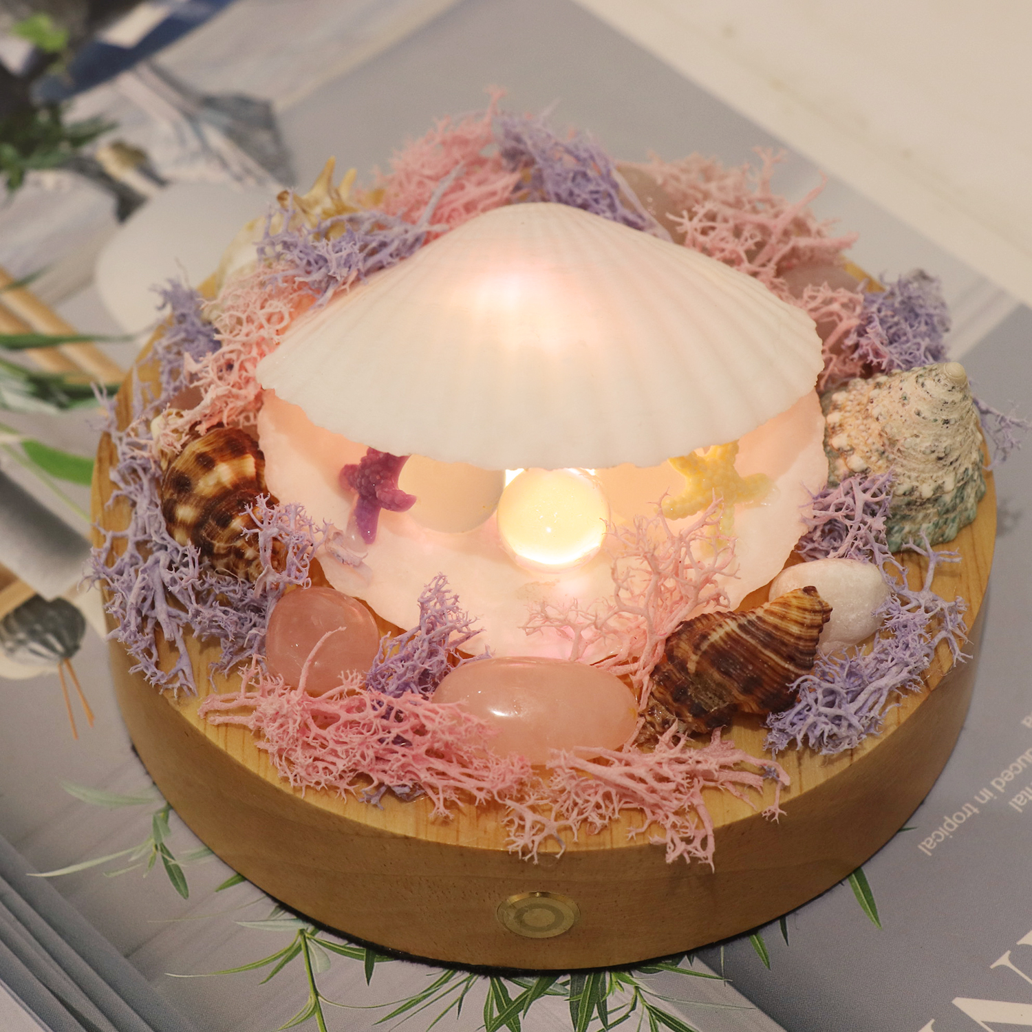 Ручная раковина ручной раковины маленькая настольная лампа с волновым звуком