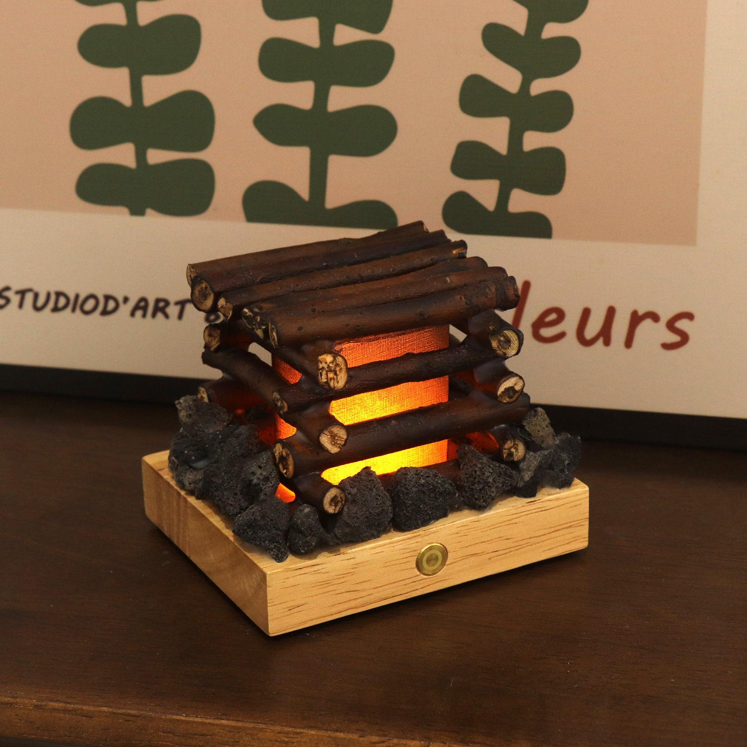 Настоящая лампа для настроения в ручной работы с горящим звуком с горящим звуком