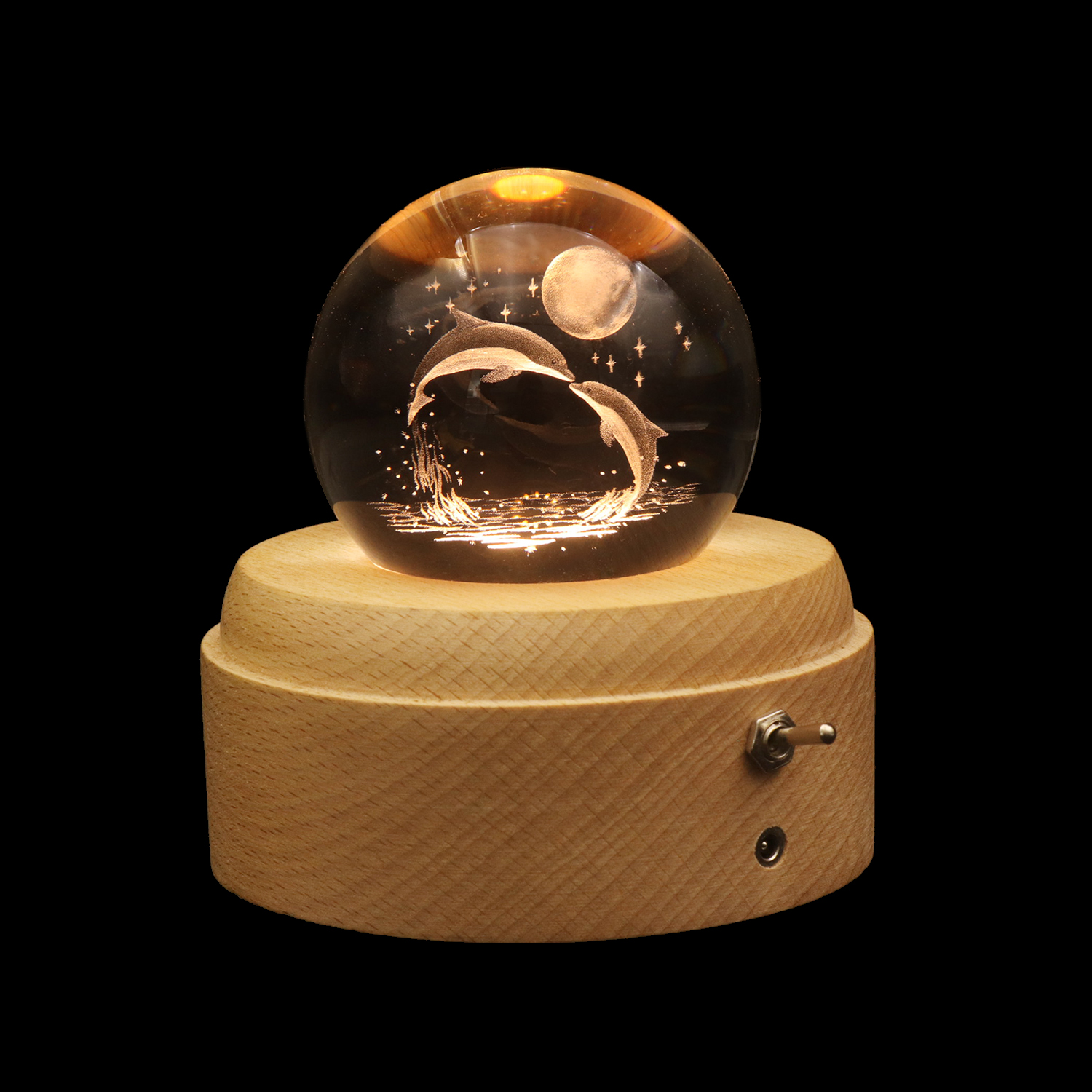 3D Sea Animals Crystal Ball Night Lamp с музыкальной коробкой