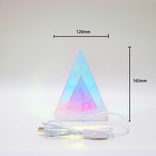 Треугольная 3D-иллюзия акриловая светодиодная лампа