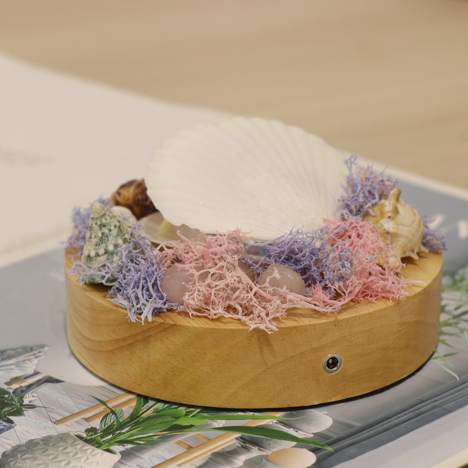 Ручная раковина ручной раковины маленькая настольная лампа с волновым звуком