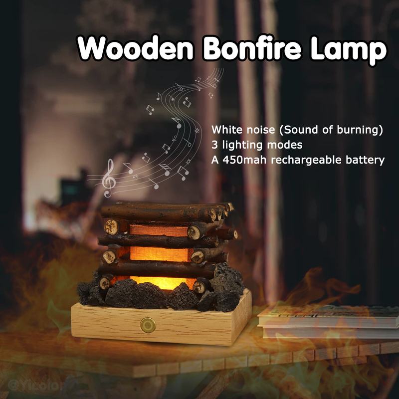 Настоящая лампа для настроения в ручной работы с горящим звуком с горящим звуком