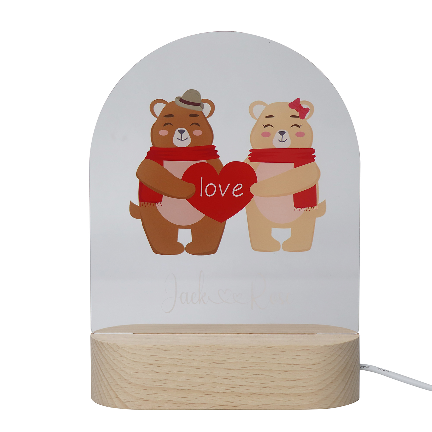 Пользовательское название УФ -акриловая лампа маленький животный USB Ночной свет